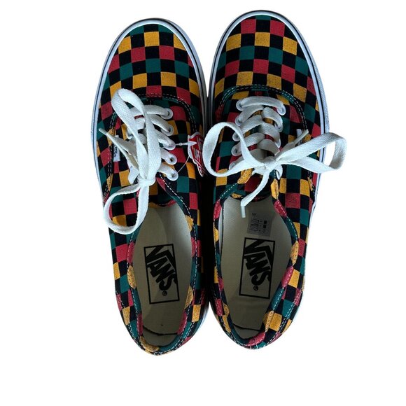 VANS Lace Up Checkered Washed Canvas Sneakers M 7.5 W 9 NEW - Picture 4 of 8